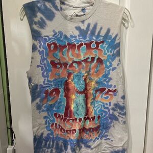 Pink Floyd Tie-Dye Tank | Wish You Were Here 1975 | Size S | Rock Band Cutoff